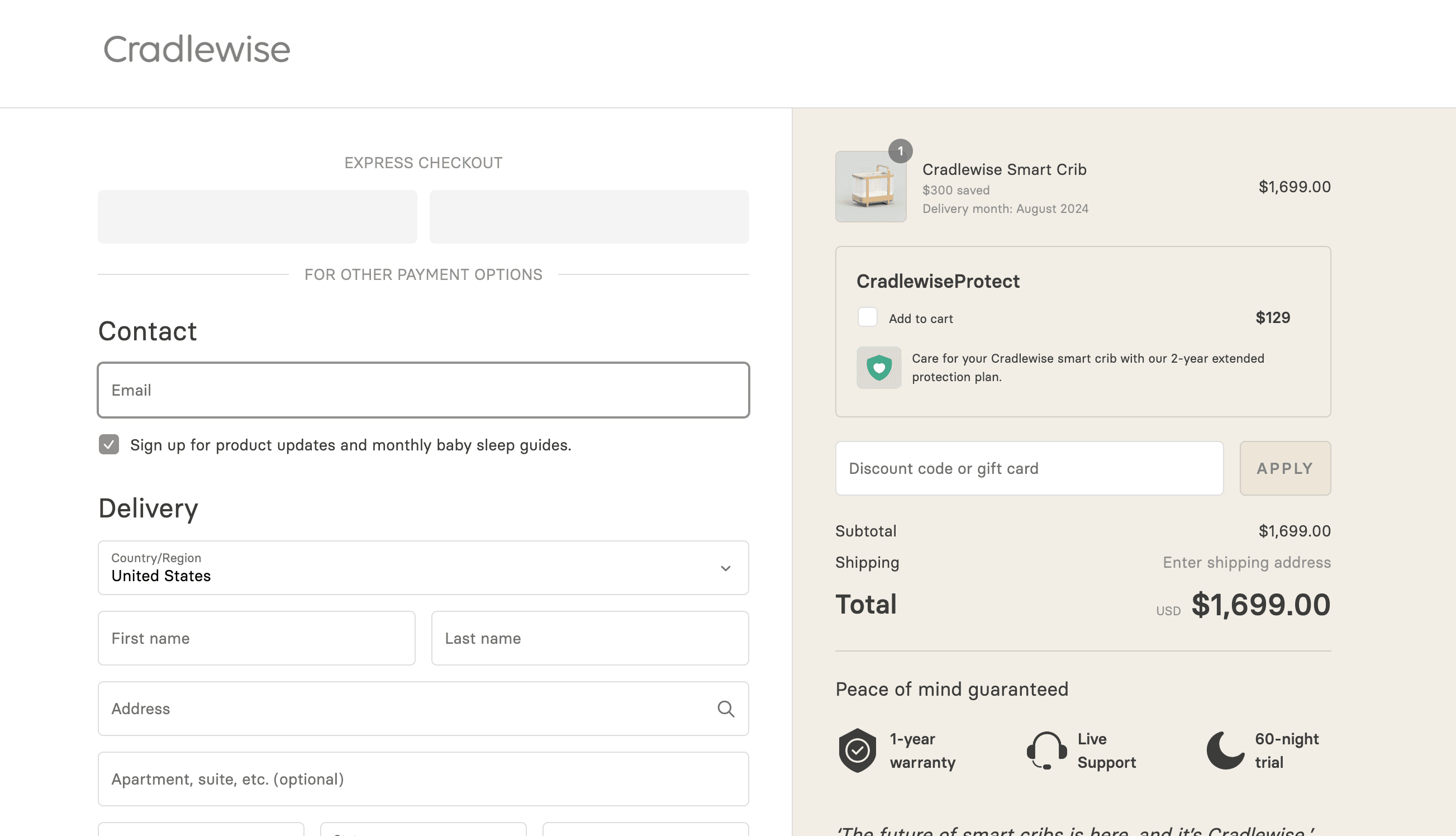 How to apply Cradlewise coupon code